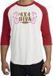 Ford Logo Raglan Shirt - 4x4 Diva Classic Car White/Red T-Shirt