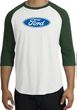 Ford Logo Raglan Shirt - Oval Emblem Adult White/Forest T-Shirt