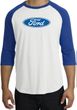 Ford Logo Raglan Shirt - Oval Emblem Adult White/Royal T-Shirt