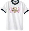 Ford Logo Ringer T-Shirt - 4x4 Diva Classic Car White/Black Tee Shirt