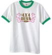 Ford Logo Ringer T-Shirt - 4x4 Diva Classic Car White/Kelly Green Tee