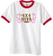 Ford Logo Ringer T-Shirt - 4x4 Diva Classic Car White/Red Tee Shirt