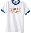 Ford Logo Ringer T-Shirt - 4x4 Diva Classic Car White/Royal Tee Shirt