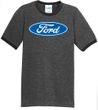Ford Logo Ringer T-Shirt - Oval Emblem Adult White/Black Tee