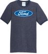 Ford Logo Ringer T-Shirt - Oval Emblem Adult Navy/Navy Tee