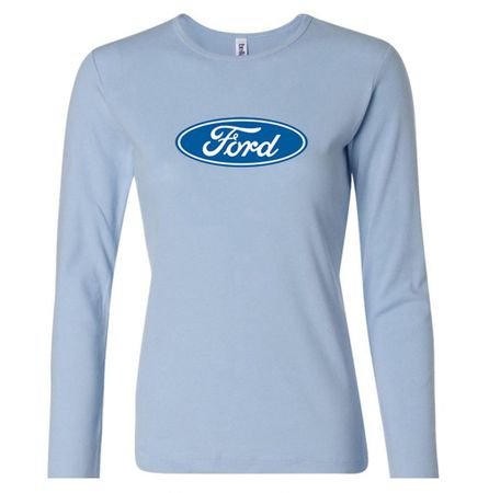 Ford Logo Shirt Oval Emblem Ladies Long Sleeve Tee T-Shirt