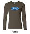 Ford Logo Shirt Oval Emblem Ladies Long Sleeve Tee T-Shirt