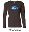Ford Logo Shirt Oval Emblem Ladies Long Sleeve Tee T-Shirt