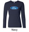 Ford Logo Shirt Oval Emblem Ladies Long Sleeve Tee T-Shirt