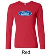 Ford Logo Shirt Oval Emblem Ladies Long Sleeve Tee T-Shirt