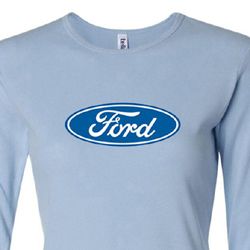 Ford Logo Shirt Oval Emblem Ladies Long Sleeve Tee T-Shirt