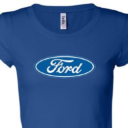 Ford Logo Shirt Oval Emblem Ladies Longer Length Tee T-Shirt