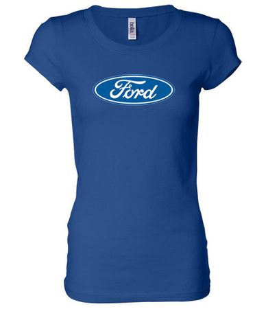 Ford Logo Shirt Oval Emblem Ladies Longer Length Tee T-Shirt
