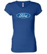 Ford Logo Shirt Oval Emblem Ladies Longer Length Tee T-Shirt