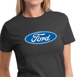 Ford Logo Shirt Oval Emblem Ladies Tee T-Shirt