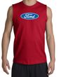 Ford Logo Shooter Shirt - Oval Emblem Adult Red Muscle Shirt