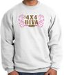 Ford Logo Sweatshirt - 4x4 Diva Classic Car Adult White Sweat Shirt