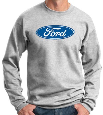Ford Logo Sweatshirt - Oval Emblem Adult Ash Sweat Shirt