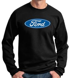 Ford Logo Sweatshirt - Oval Emblem Adult Black Sweat Shirt
