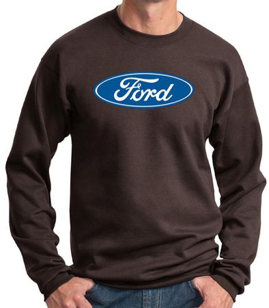 Ford Logo Sweatshirt - Oval Emblem Adult Brown Sweat Shirt