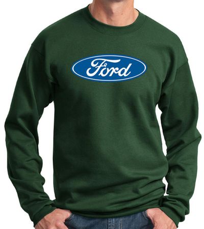 Ford Logo Sweatshirt - Oval Emblem Adult Dark Green Sweat Shirt