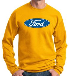 Ford Logo Sweatshirt - Oval Emblem Adult Gold Sweat Shirt