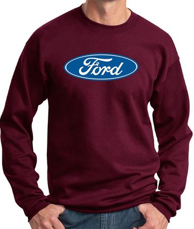 Ford Logo Sweatshirt - Oval Emblem Adult Maroon Sweat Shirt