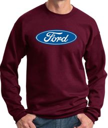 Ford Logo Sweatshirt - Oval Emblem Adult Maroon Sweat Shirt