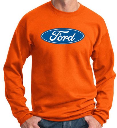 Ford Logo Sweatshirt - Oval Emblem Adult Orange Sweat Shirt