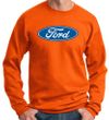 Ford Logo Sweatshirt - Oval Emblem Adult Orange Sweat Shirt
