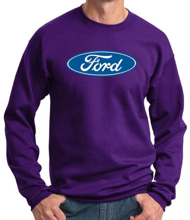 Ford Logo Sweatshirt - Oval Emblem Adult Purple Sweat Shirt