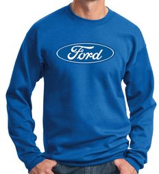 Ford Logo Sweatshirt - Oval Emblem Adult Royal Sweat Shirt