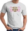 Ford Logo T-Shirt - 4x4 Diva Classic Car Adult Ash Tee Shirt
