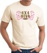 Ford Logo T-Shirt - 4x4 Diva Classic Car Adult Natural Tee Shirt
