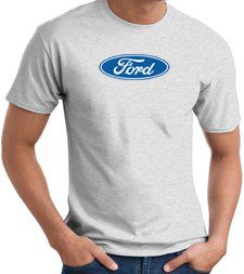 Ford Logo T-shirt - Oval Emblem Classic Car Adult Ash Tee Shirt