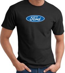 Ford Logo T-shirt - Oval Emblem Classic Car Adult Black Tee Shirt