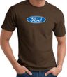 Ford Logo T-shirt - Oval Emblem Classic Car Adult Brown Tee Shirt