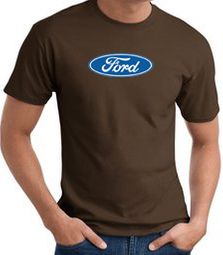 Ford Logo T-shirt - Oval Emblem Classic Car Adult Brown Tee Shirt
