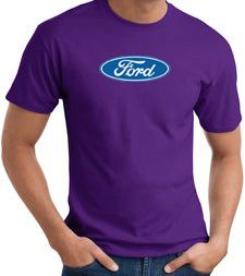 Ford Logo T-shirt - Oval Emblem Classic Car Adult Purple Tee Shirt
