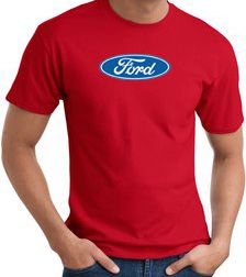 Ford Logo T-shirt - Oval Emblem Classic Car Adult Red Tee Shirt