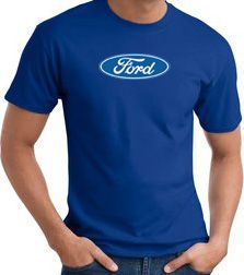 Ford Logo T-shirt - Oval Emblem Classic Car Adult Royal Tee Shirt