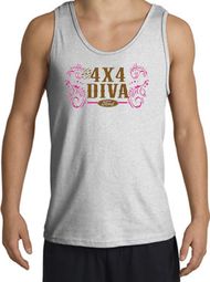 Ford Logo Tank Top - 4x4 Diva Classic Car Adult Ash Tanktop