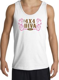 Ford Logo Tank Top - 4x4 Diva Classic Car Adult White Tanktop