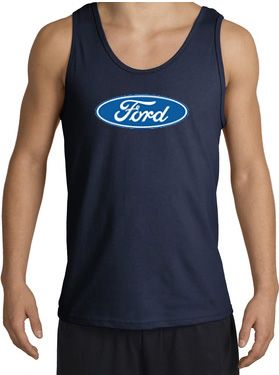 Ford Logo Tank Top - Oval Emblem Classic Car Adult Navy Tanktop