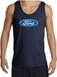 Ford Logo Tank Top - Oval Emblem Classic Car Adult Navy Tanktop