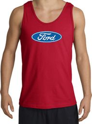 Ford Logo Tank Top - Oval Emblem Classic Car Adult Red Tanktop