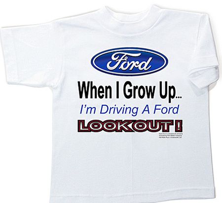 Ford Logo Youth T-Shirt - When I Grow Up Kid's White Tee Shirt