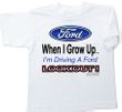Ford Logo Youth T-Shirt - When I Grow Up Kid's White Tee Shirt