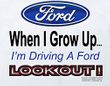 Ford Logo Youth T-Shirt - When I Grow Up Kid's White Tee Shirt