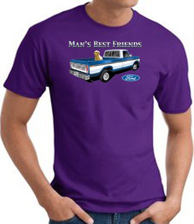 Ford Man's Best Friends Classic Truck Adult T-Shirt- Purple